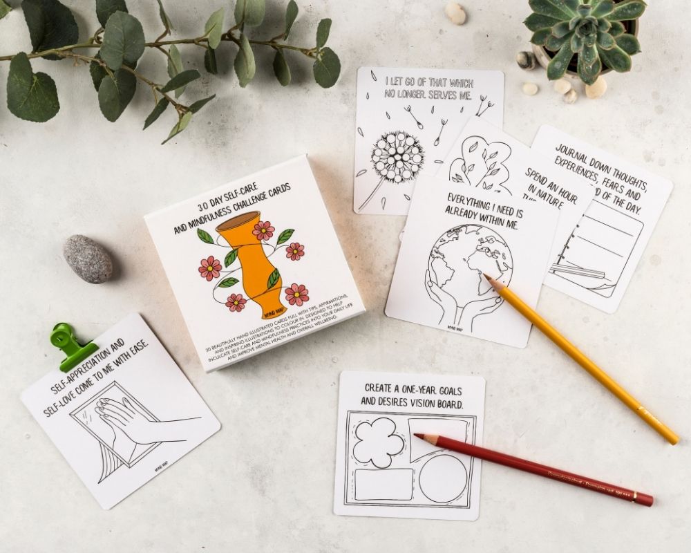 Self-Care and Mindfulness Challenge Cards - 30 Days