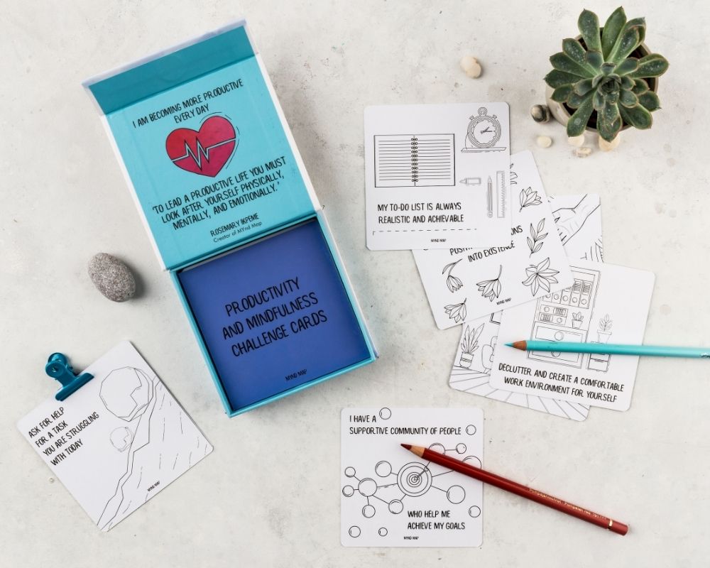 Productivity and Mindfulness Challenge Cards - 30 Days
