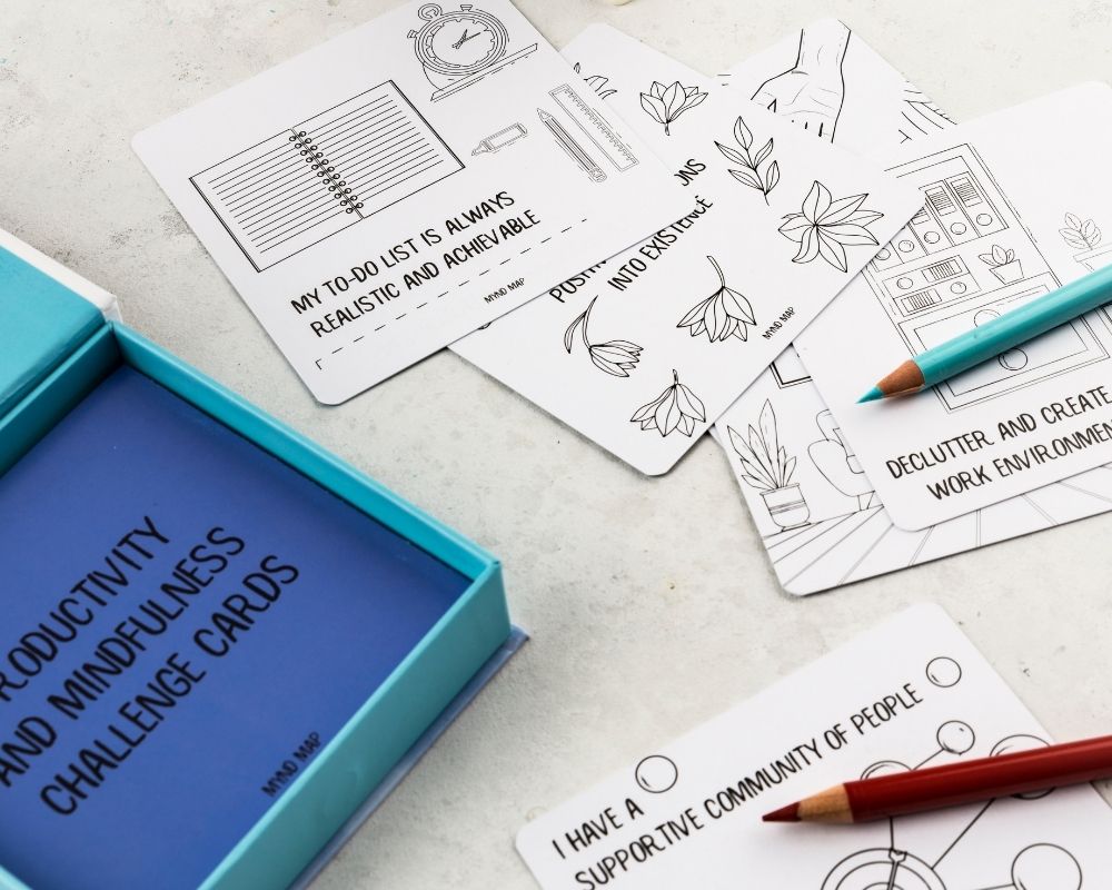 Productivity and Mindfulness Challenge Cards - 30 Days