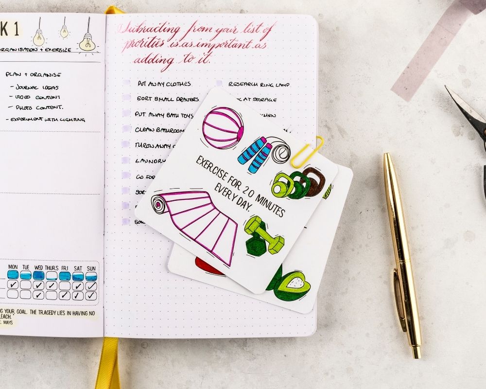 Productivity and Mindfulness Challenge Cards - 30 Days