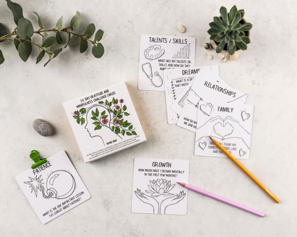 Gratitude and Mindfulness Challenge Cards - 30 Days