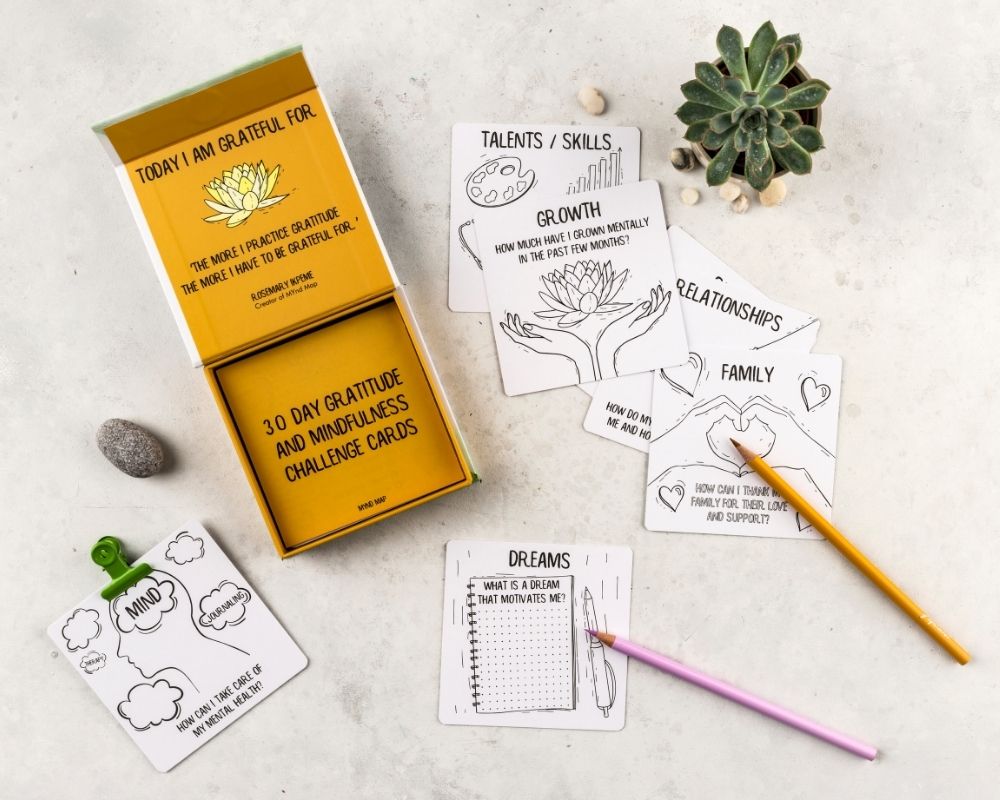 Gratitude and Mindfulness Challenge Cards - 30 Days