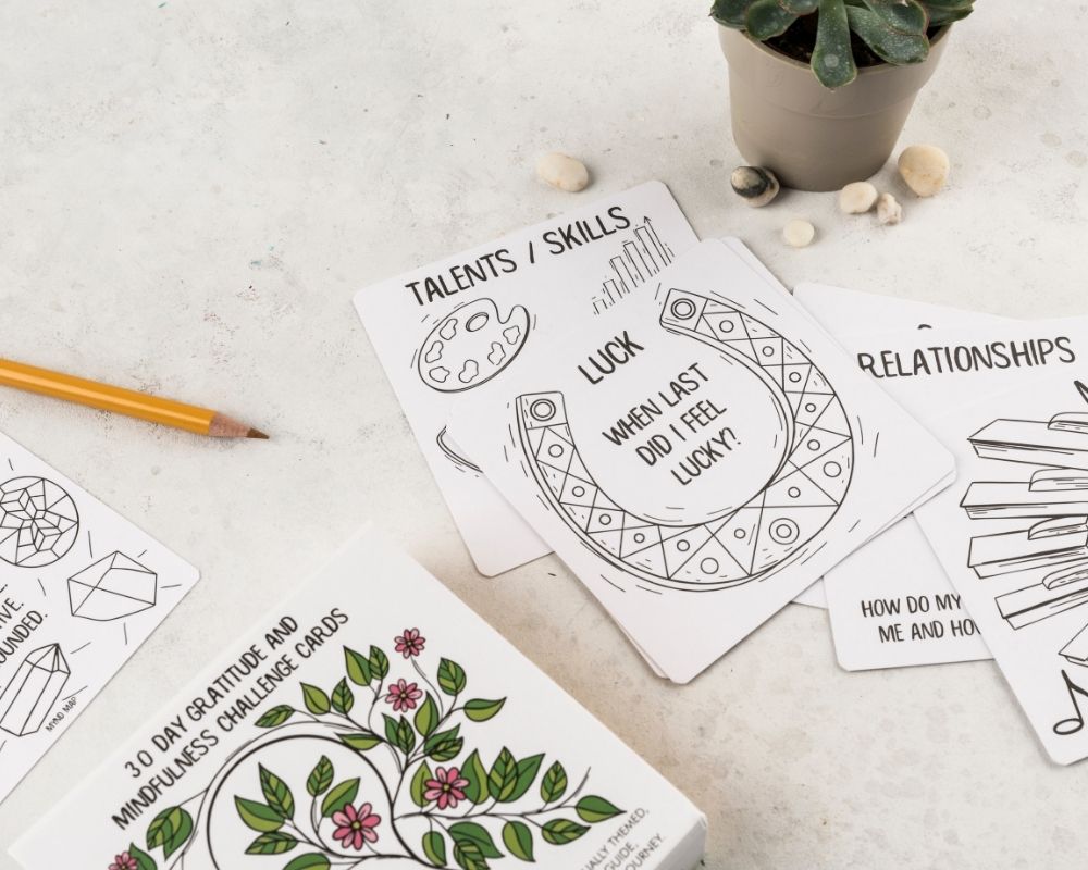 Gratitude and Mindfulness Challenge Cards - 30 Days